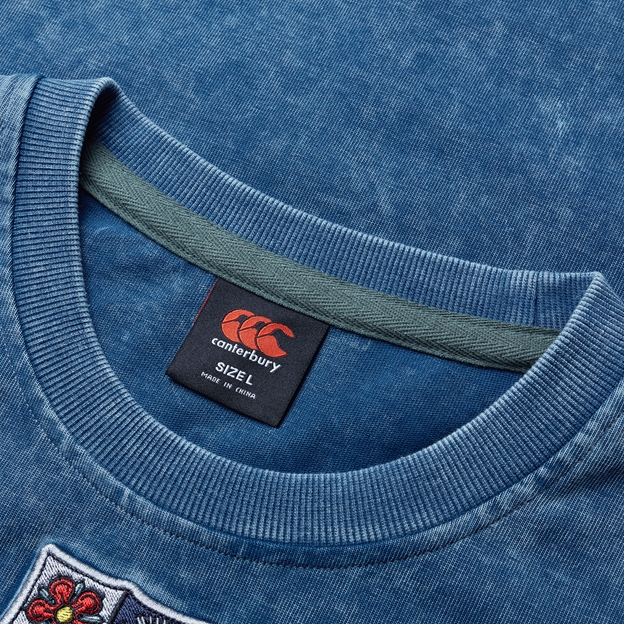mens heritage t-shirt blue - detail