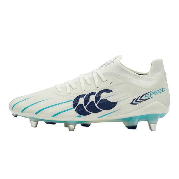 Canterbury Adults Speed Falcon 2.0 Elite Soft Ground Rugby Boots White - Outstep View