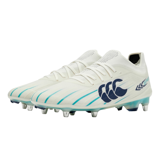 Canterbury Adults Speed Falcon 2.0 Elite Soft Ground Rugby Boots White - Pair Front View