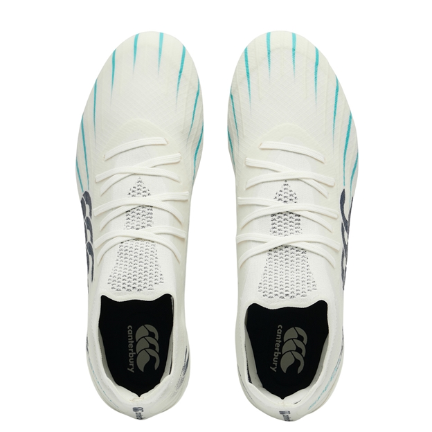 Canterbury Adults Speed Falcon 2.0 Elite Soft Ground Rugby Boots White - Pair Top View