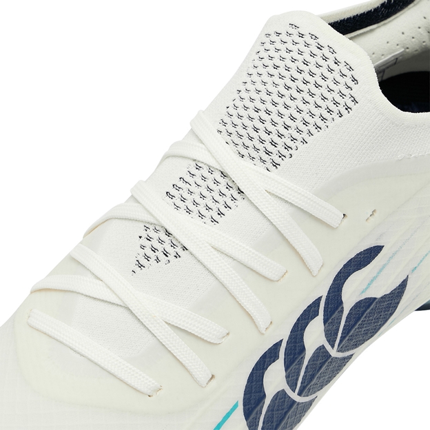 Canterbury Adults Speed Falcon 2.0 Elite Soft Ground Rugby Boots White - Lacing Close-up