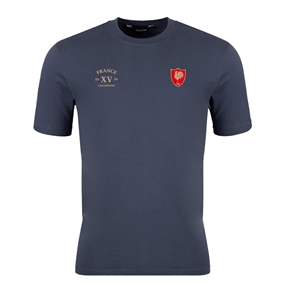 R1823 France Champions 2026 T-Shirt Petrol Blue - Front View