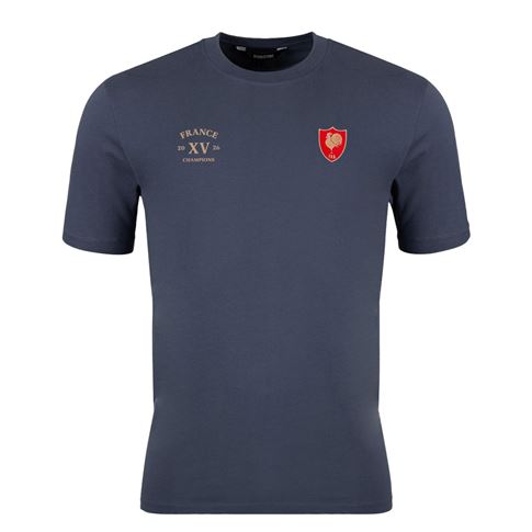 R1823 France Champions 2026 T-Shirt Petrol Blue - Front View