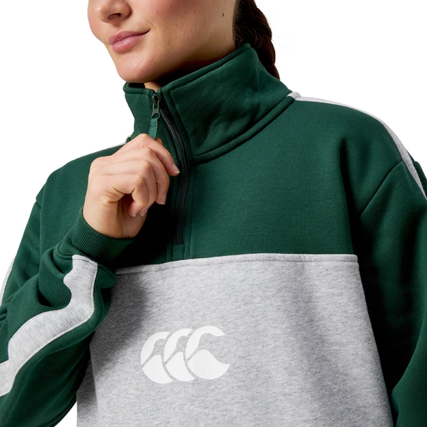 Canterbury Womens Legends Quarter Zip Classic Marl - Model Close-up Front