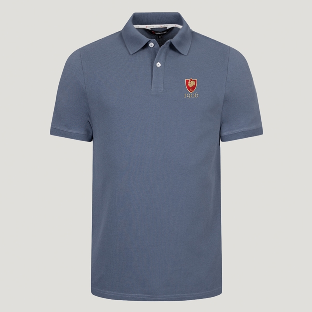 France 1906 Heritage Pure Cotton Polo Petrol Blue - Front View