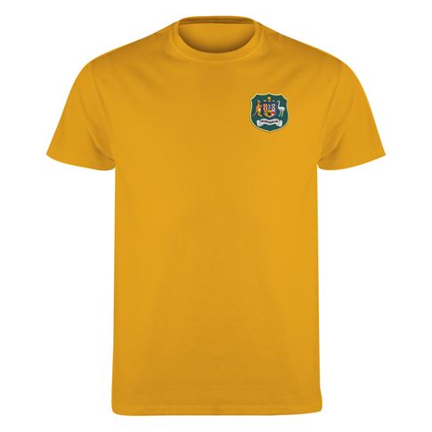 Australia Mens Classic Printed T-Shirt Gold - Front Australia Mens Classic Printed T-Shirt Gold - Front
