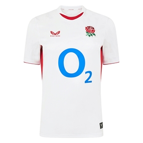 England Womens Home Red Roses Rugby Shirt 25/26 White - Front