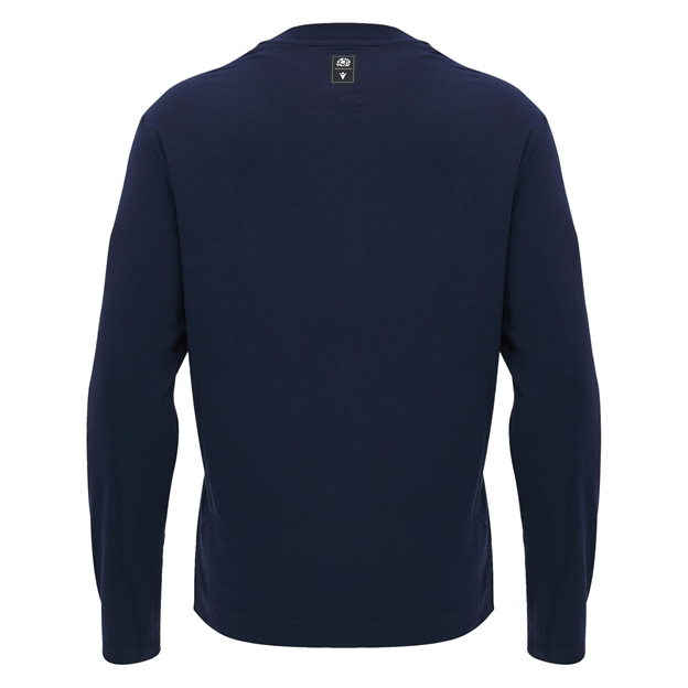 Scotland Mens Travel Shirt 26/27 Long Sleeve Navy - Back Close-up