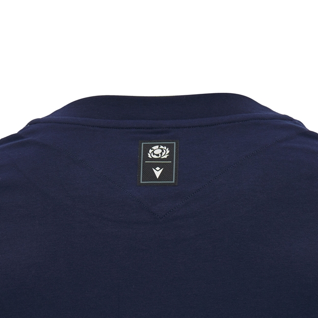 Scotland Mens Travel Shirt 26/27 Long Sleeve Navy - Neck Detail Close-up