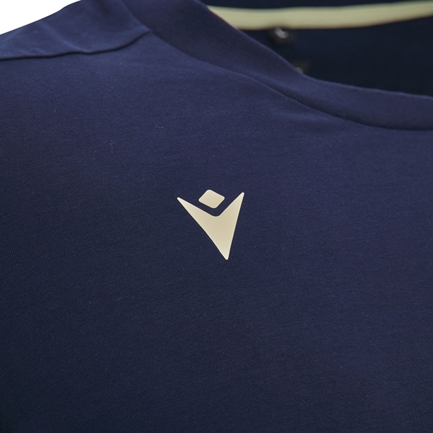 Scotland Mens Travel Shirt 26/27 Long Sleeve Navy - Macron Logo Close-up