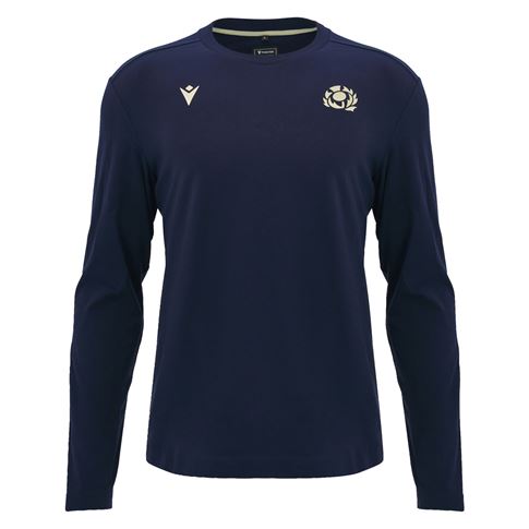 Scotland Mens Travel Shirt 26/27 Long Sleeve Navy - Front View