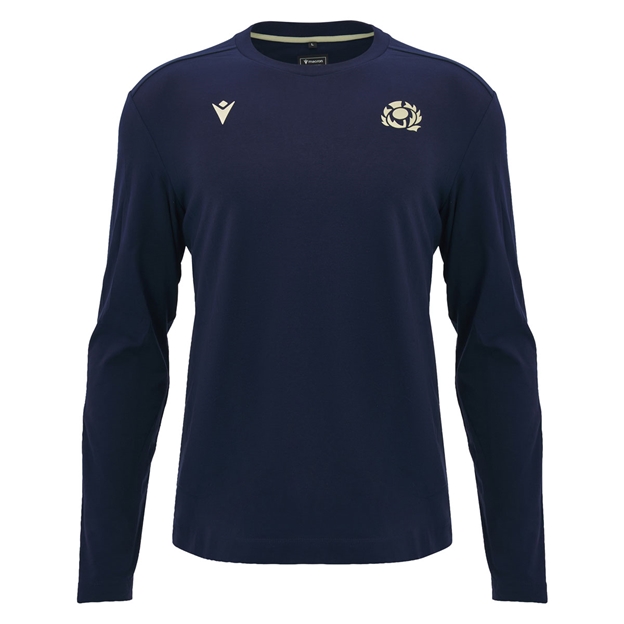 Scotland Mens Travel Shirt 26/27 Long Sleeve Navy - Front View