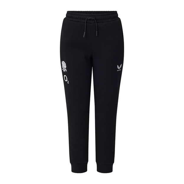 England Kids Off Pitch Jogger Pants 26/27 Castore Black - Front View