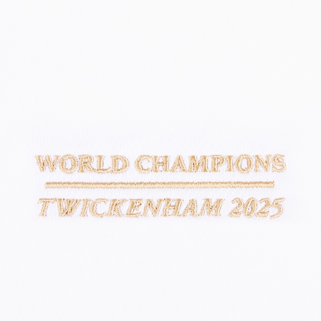 Womens World Cup Champions England Mens Home Rugby Shirt White - Hem Embroidery