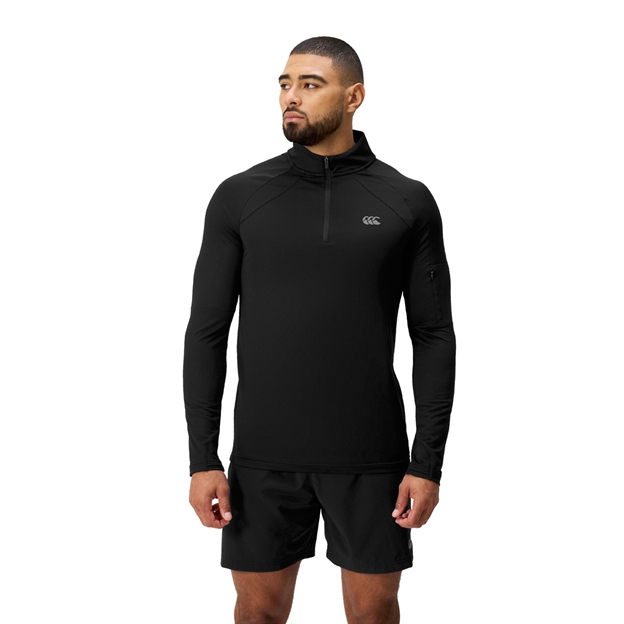 Canterbury Mens Tempo Quarter Zip Training Top Black - Model Front