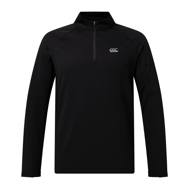 Canterbury Mens Tempo Quarter Zip Training Top Black - Front