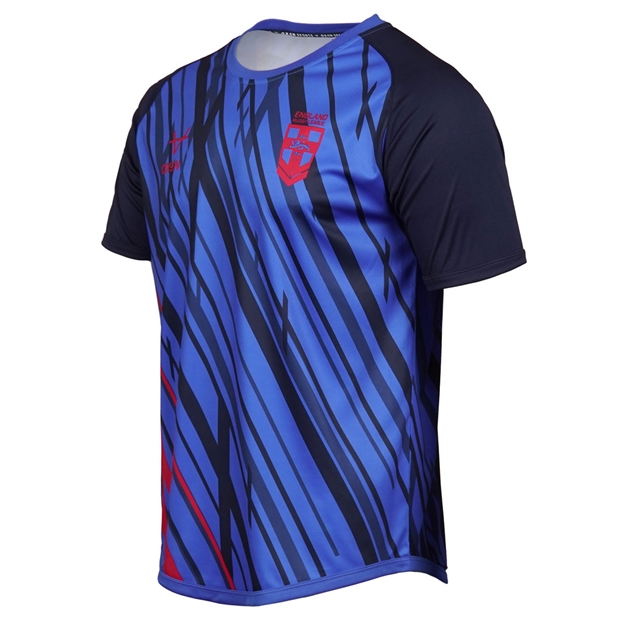 England Mens Rugby League World Cup Warm Up T-Shirt 2026 Navy - Side View