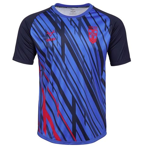 England Mens Rugby League World Cup Warm Up T-Shirt 2026 Navy - Front View