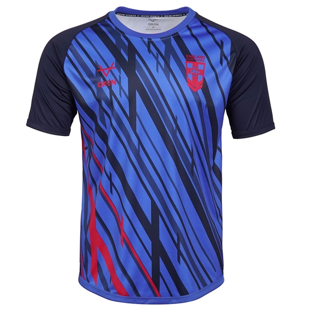 England Mens Rugby League World Cup Warm Up T-Shirt 2026 Navy - Front View