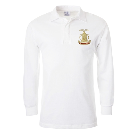 England Mens Cup Winners 2025 Classic Rugby Shirt White - Front