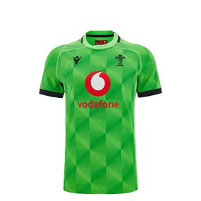 Wales Kids Training Rugby Shirt 26/27 Neon Green - Front View