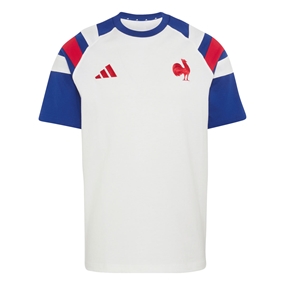 France Mens Travel T-Shirt 26/27 White - Front View