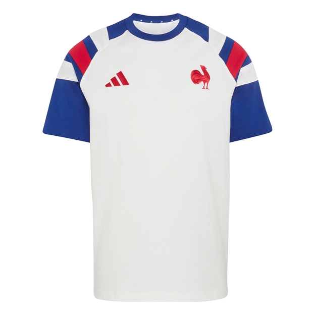 France Mens Travel T-Shirt 26/27 White - Front View