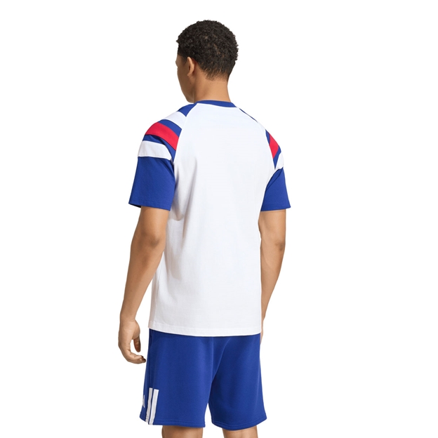 France Mens Travel T-Shirt 26/27 White - Model Back View