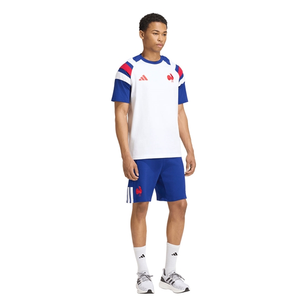 France Mens Travel T-Shirt 26/27 White - Model Walking View