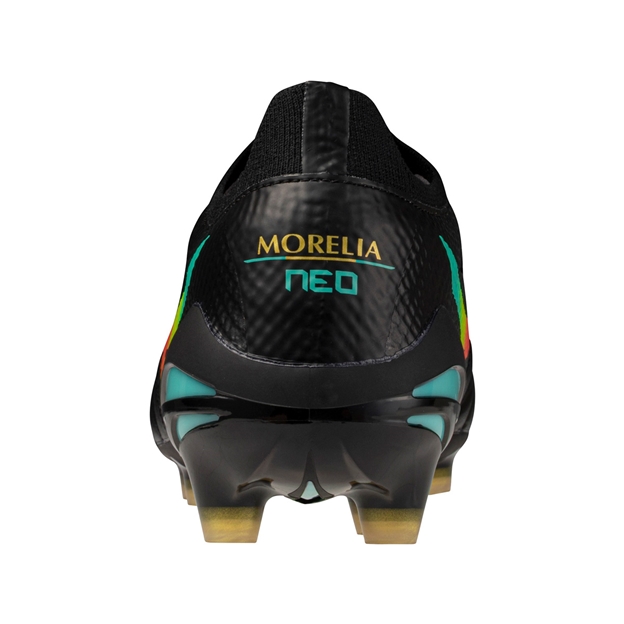 Mizuno Adults Morelia Neo V β Pro Firm Ground Rugby Boots Black - Heel View