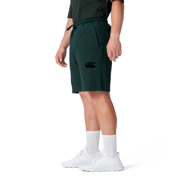 British and Irish Lions Mens Stealth Fleece Shorts Green - Model Walking