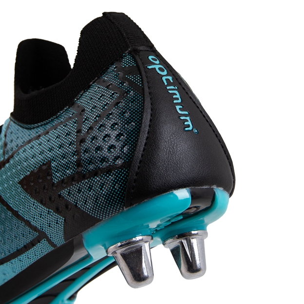 Optimum Kids Aztec Fly Knit Rugby Boot Blue - Heel
