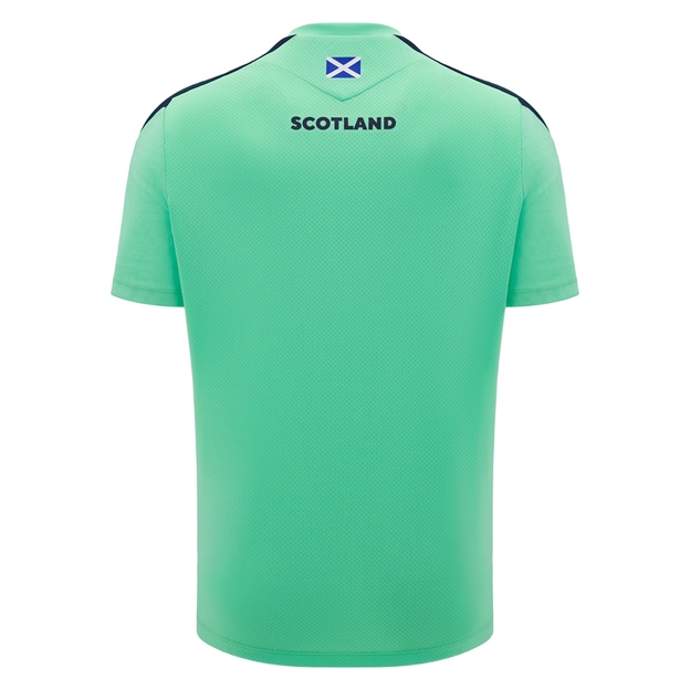 Scotland Mens Training Poly Shirt Green Short Sleeve 24/25 - Back
