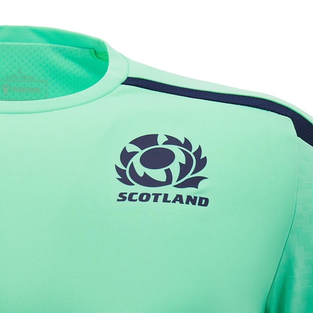 Scotland Mens Training Poly Shirt Green Short Sleeve 24/25 - SRU