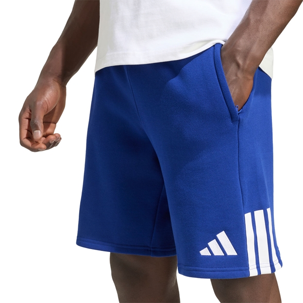 France Mens Travel Shorts 26/27 Mystery Ink - Model Adidas Logo Close-up
