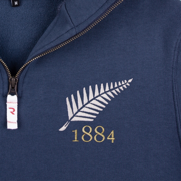 New Zealand 1884 Pure Cotton Half Zip Sweatshirt - Petrol Blue