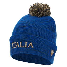 Italy PomPom Beanie 25/26 Navy - Front Italy PomPom Beanie 25/26 Navy - Front