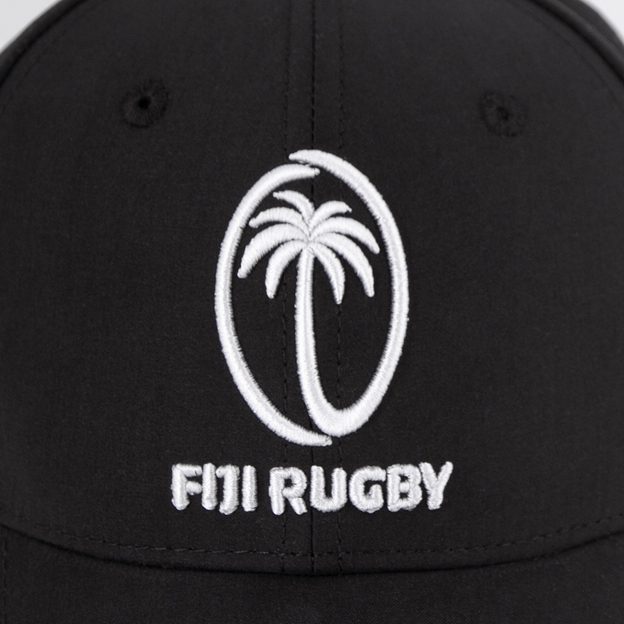 Fiji Adults Cap 26/27 Black - Embroidery Close-up