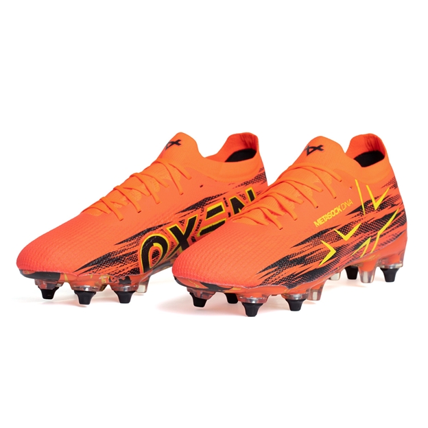 Oxen Adults Metasock Soft Ground Rugby Boots Orange Blaze - Pair