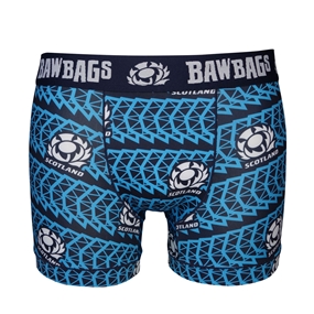 Bawbags Mens Scotland Rugby Stadium Cool De Sacs Boxer Shorts Navy - Front