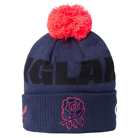 England Adults Bobble Beanie 26/27 Rhodonite - Front View