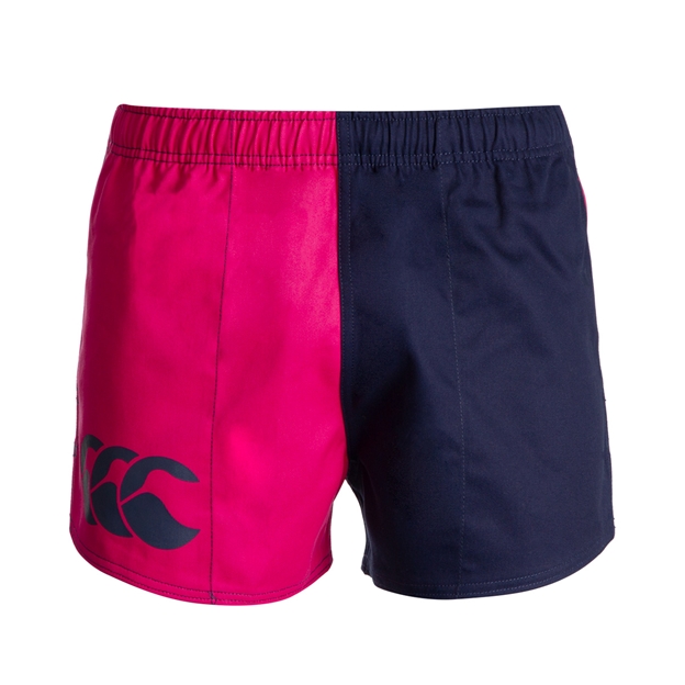 Canterbury Adults Harlequin Shorts Fushia and Navy - Front View