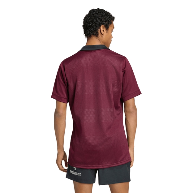 All Blacks Mens Training Rugby Shirt 26/27 Maroon - Model Back View