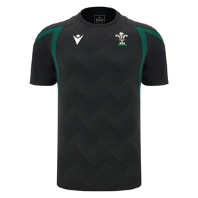 Wales Mens Training T-Shirt 26/27 Black - Front View