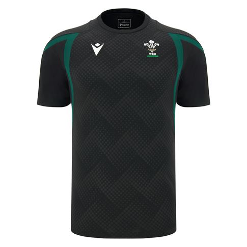 Wales Mens Training T-Shirt 26/27 Black - Front View