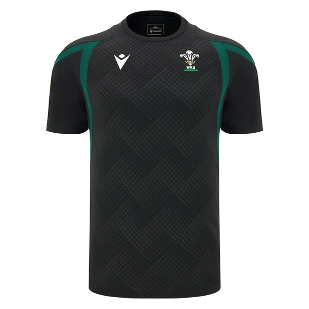 Wales Mens Training T-Shirt 26/27 Black - Front View