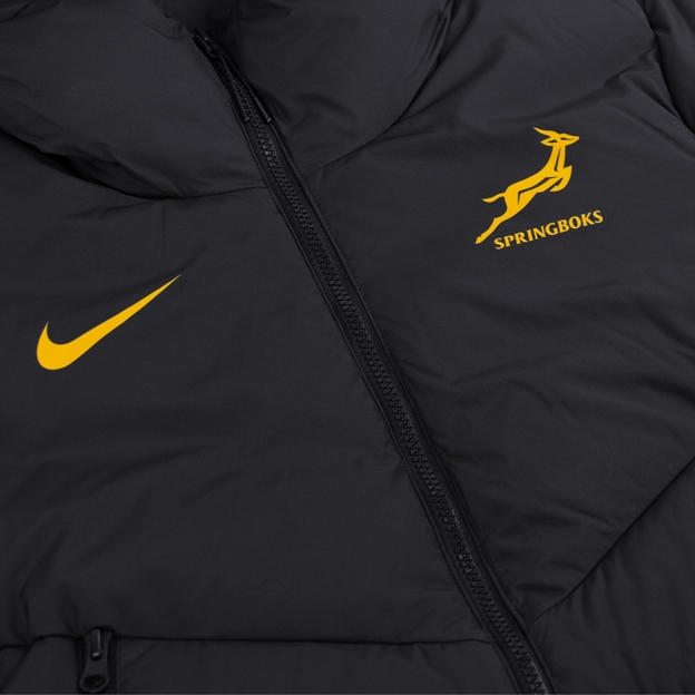 South Africa Springboks Mens Padded Jacket 26/27 Black - Close-up View
