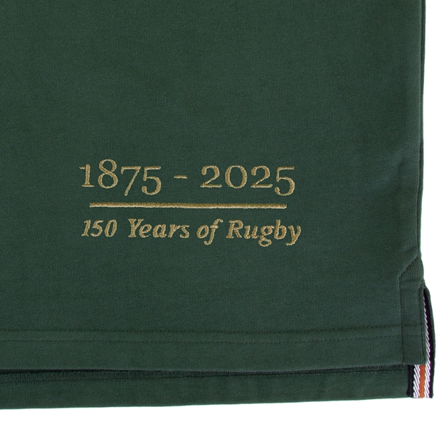 Ireland 150 Years Heavyweight Rugby Shirt Bottle Green - Hem
