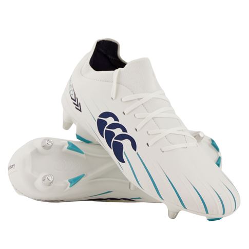 Canterbury Adults Speed Falcon 2.0 Pro Soft Ground Rugby Boots White - Front View