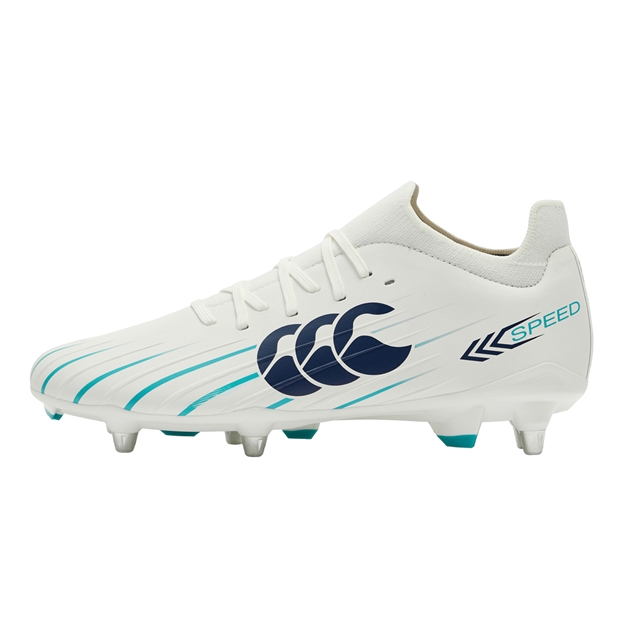 Canterbury Adults Speed Falcon 2.0 Pro Soft Ground Rugby Boots White - Outstep View